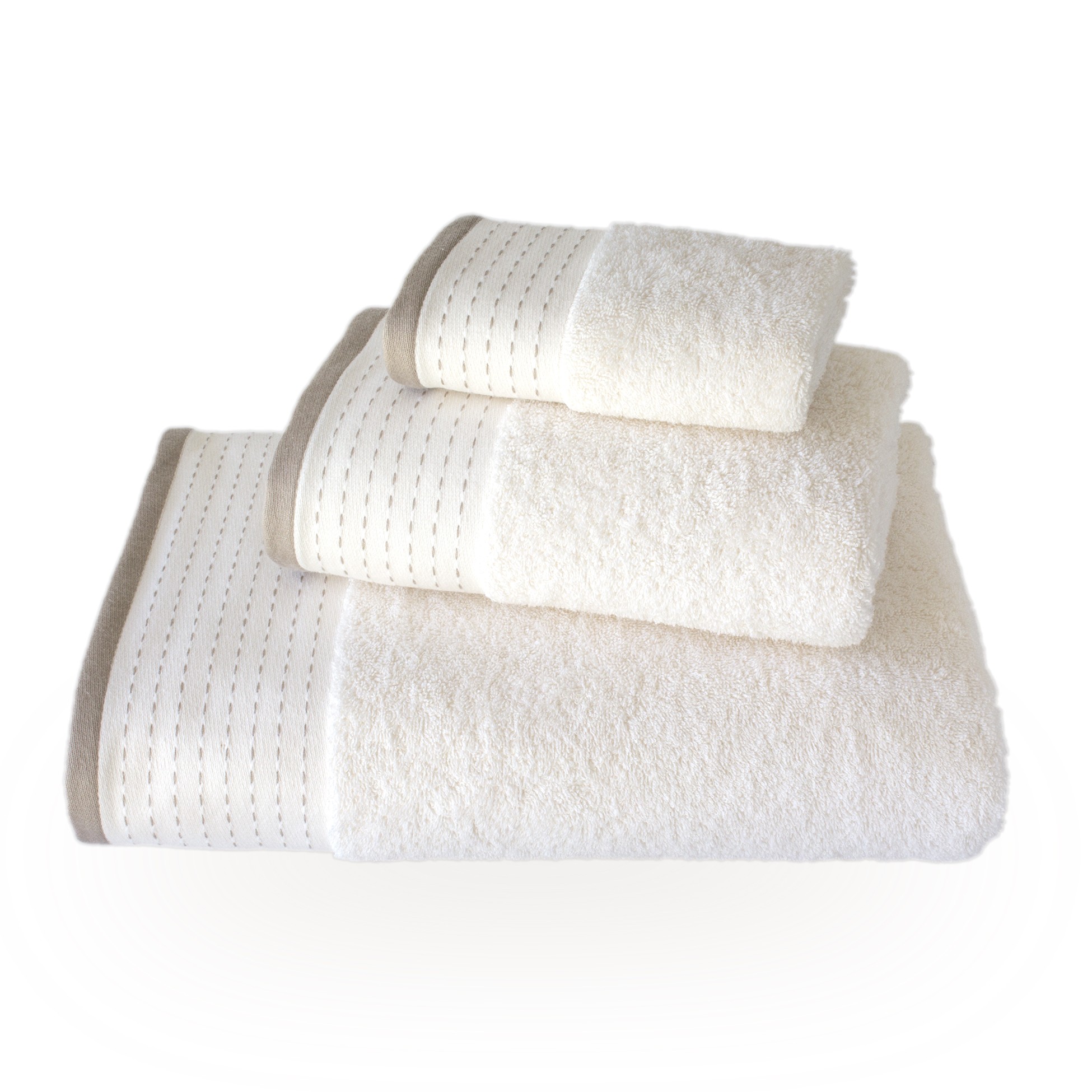 Portuguese Towel Set With Woven Jacquard Border White City Lebanon