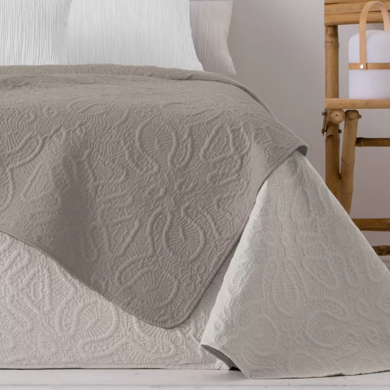 Reversible Bouti Summer Soft Bedspread - White City Lebanon