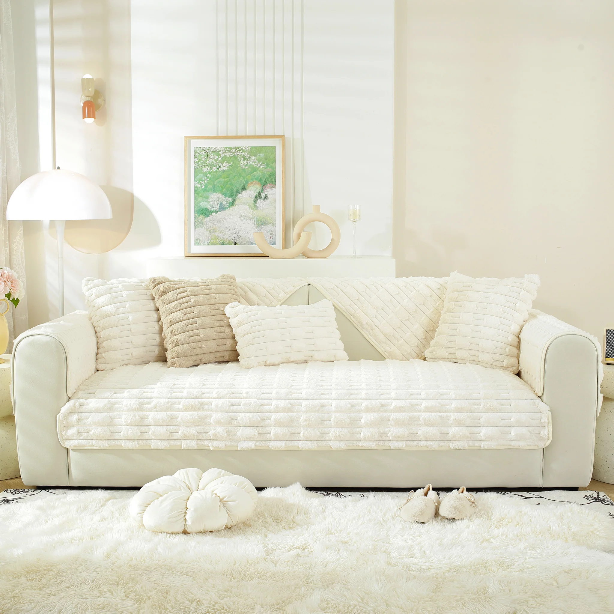 Fur Sofa Cover - White City Lebanon